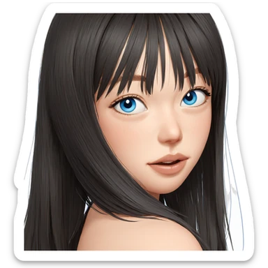 girl with blue eyes portrait sticker