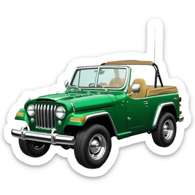 jeepster commando without top with straight flat bonnet sticker