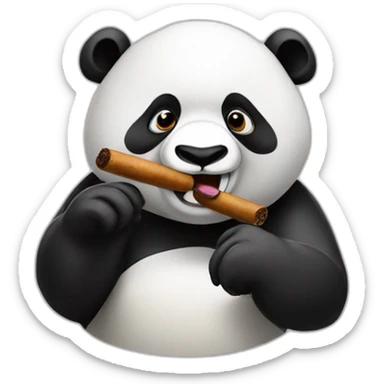 panda with cigar in mouth sticker