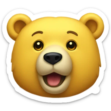 a yellow bear sticker