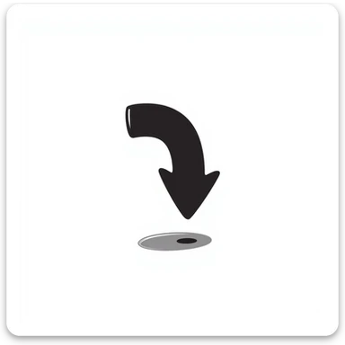 Blue arrow pointing down, add a shadow sticker