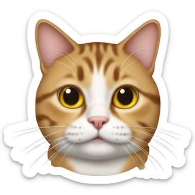 Fat tabby with clipped ear cat sticker