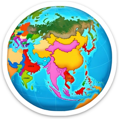 asia map sticker