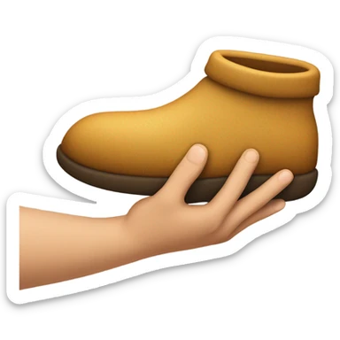 Hand holding a slipper  sticker