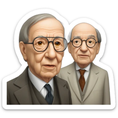 jorge luis borges with umberto eco sticker