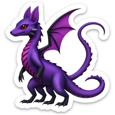 Anthropomorphic Scaley Exotic Salandit-Noibat-Umbreon-Fakémon-hybrid-creature (full body)  sticker
