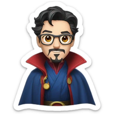 Doctor strange wearing glasses  sticker