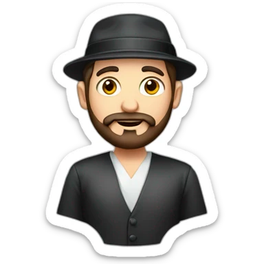 Jewish man with yarmulka sticker