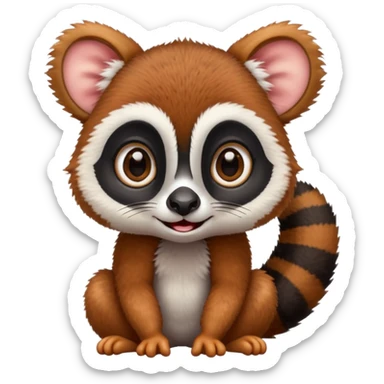cute lemur, simple, friendly, suitable for emoji sticker