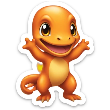 charmander on white background. sticker