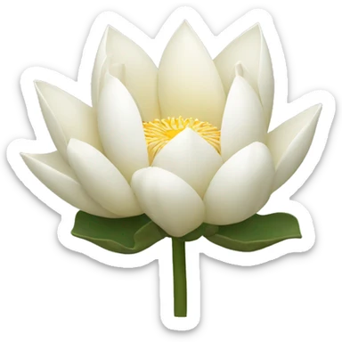 A white lotus flower with a stem and some thorns sticker