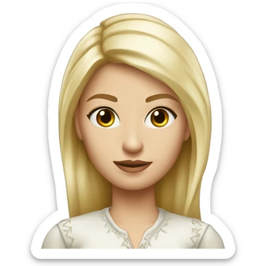 female slavic blonde white skinny legend full length  sticker