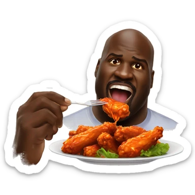 Shaquille o'neal eating hot wings sticker