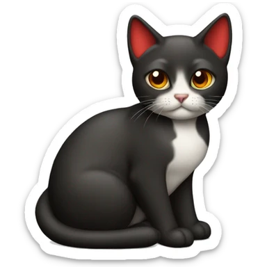 Gato negro con moño rojo sticker