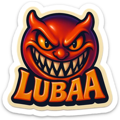 grin EVIL LOOk , Make it say "LUBAA"" sticker