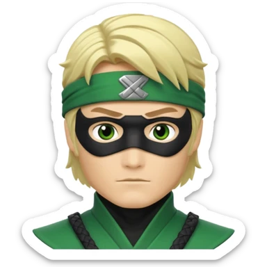 Green ninja Lloyd garmadon blonde hair sticker