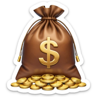 money bag on top of blue coins stack sticker