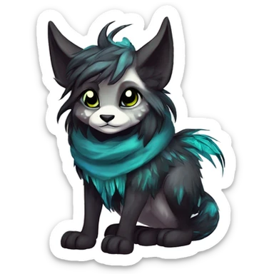 Cool cute Kawaii edgy fantasy shiny animal  fursona Fionbri vernid by griffsnuff & LiLaiRa & Falvie full body sticker