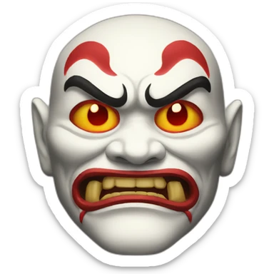 evil kabuki devil sticker