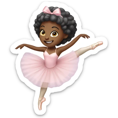 Black lady curly hair ballerina  sticker