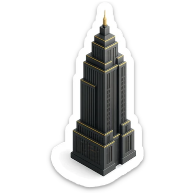 a modern skyscraper in 3D black style sticker