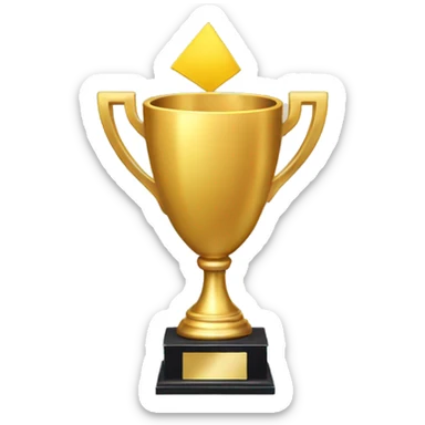 A trophy with a small "Oops!" sticker