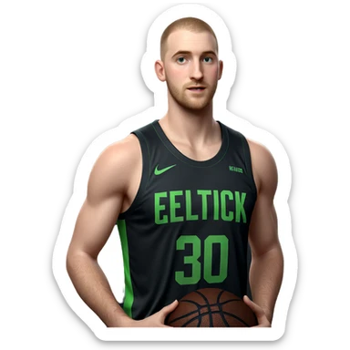 boy with basketball in hand sticker