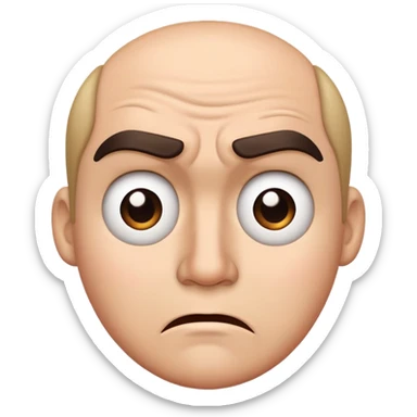 disapproving face with frown and raised eyebrow sticker