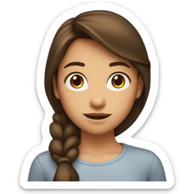 Fille brune avec une queue de cheval  sticker