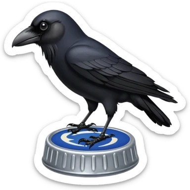 Crow on bottle cap, Street Wildlife. sticker