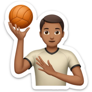 Person catching a ball hands moving backwards  sticker