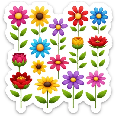 Various types of flowers sticker