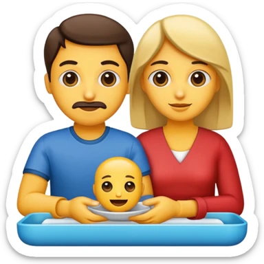 familia besandose sticker