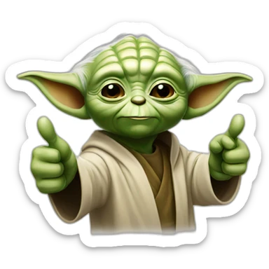 Yoda doing thumbs up  sticker