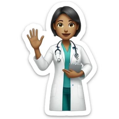 Tipping hand woman doctor sticker