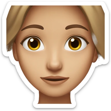 girl with hazel eyes, brown long hair, skinny face  sticker
