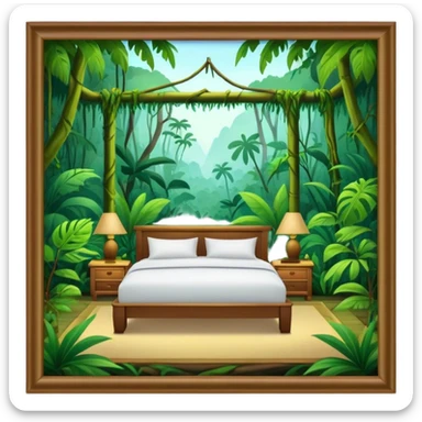 Bedroom in the rainforest sticker