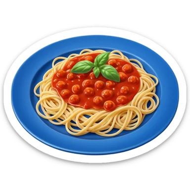 Blue plate with food sticker