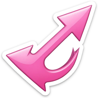 Pink curved arrow sticker