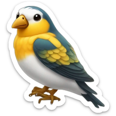 A perch studying Finnish language student book sticker