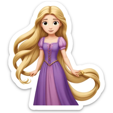 Rapunzel with long flowing hair sticker