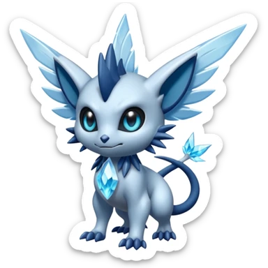 Elemental dark dusky mechanical frosty fairy-like fantasy epic rare Glalie-Sneasel-Togetic-Pokémon-Fakémon-hybrid-creature sticker