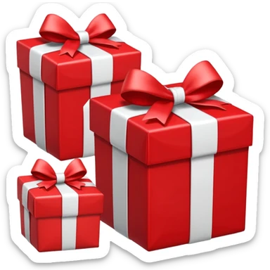 red gift boxes with white bows sticker