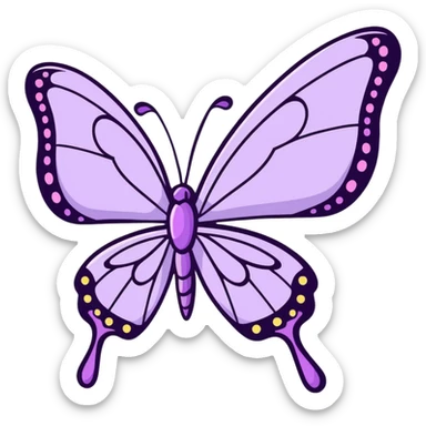 lilac sparkling butterfly sticker