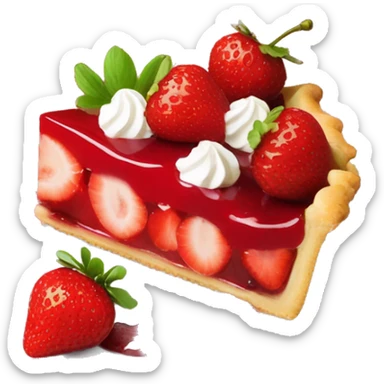 Aardbeientaart met kersen Strawberry pie with cherries  sticker