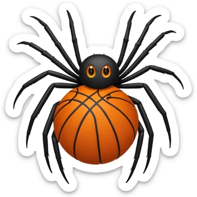 Spider playing basketball sticker