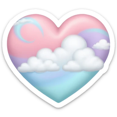 pastel heart with a gentle cloud swirl sticker