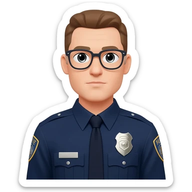 policeman wearing glasses sticker