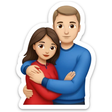 Couple hugging in Montenegro russian man and Latina girl  sticker