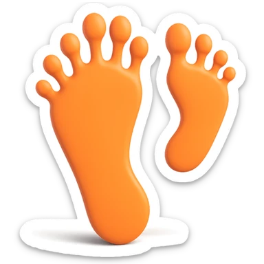 Add a realistic shadow under the Bigfoot footprint, keeping the playful look of the original 3D emoji style. The image should have no background. Maintain the 3D emoji style's characteristics in the edit. sticker